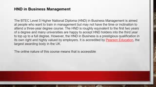 hnd business management distance learning
