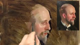 پرتره . رنگ روغن . نحوه طراحی با تک رنگ رقیق و سپس تکمیل نقاشی با رنگ روغن