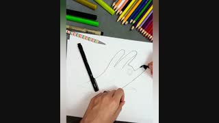 نقاشی روباه با دست