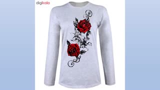 خرید تی شرت های زنانه آستین بلند با طرح گل