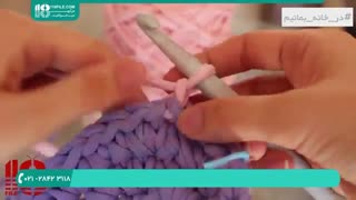 بافت سبد تریکو گرد با قلاب