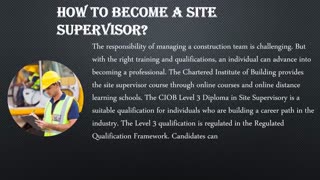 Site Supervisor course online