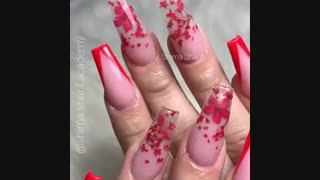 دیزاین گل طبیعی روی ناخن _ آکادمی ناخن شیما شریف
