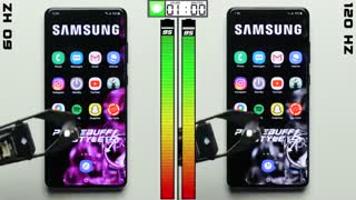 تفاوت مصرف باتری نمایشگر 60 و 120 هرتز در گوشی گلکسی S20 Ultra