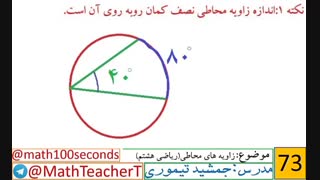 ریاضی هشتم-فصل نهم-درس سوم-زاویه های محاطی