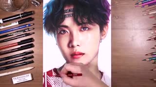 نقاشی تکنیک مدادرنگ (جی-هوپ)☆BTS☆