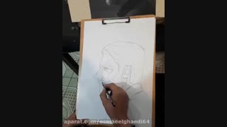 طراحی چهره همایون شجریان با مداد 2 (آموزش نقاشی)