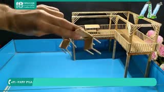 ساخت آبنما طرح کلبه با چوب بستنی