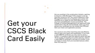CSCS Black Card Requirements