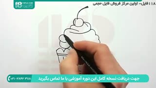 نحوه کشیدن نقاشی کیک فنجانی با ماژیک