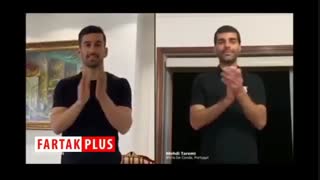 ادای احترام ستارگان فوتبال در کنار سه ملی پوش ایرانی به مدافعان سلامت