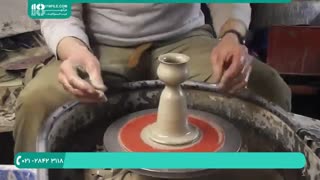 نحوه ی ساخت شمعدان سفالی با استفاده از چرخ سفالگری