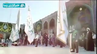 برافراشته شدن پرچم عید غدیر کنار گنبد حرم مطهر امیرالمومنین