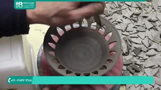 ساخت ظرف مشبک سفالی با چرخ سفالگری