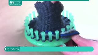 آموزش سریع بافت دستکش بدون انگشت طوسی رنگ