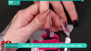 دیزاین و طراحی ناخن با لاک نقره ای مات و براق