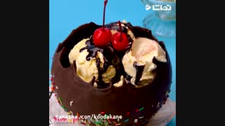 تزئین کیک شکلاتی با کیفیت 4k