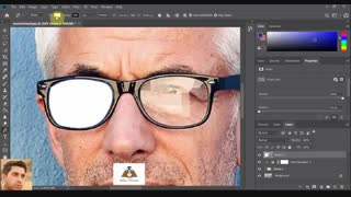 آموزش فتوشاپ- تبدیل عینک طبی به آفتابی-Mixkade.ir