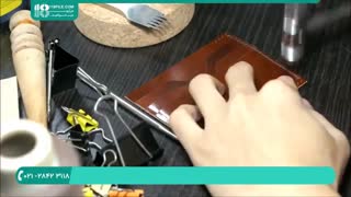 اصول چرم دوزی _ دوخت کیف پولی چرم