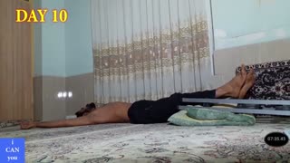 روز دهم(10) 47 شنا و 70 حرکت شکم(دراز نشست)-
