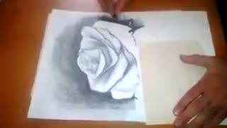 آموزش سیاه قلم گل قسمت آخر