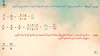 ضرب کسرها ششم