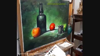 آموزش رنگ و روغن طبیعت بی جان