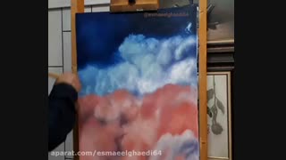 گلیزکاری آسمان و ابر در رنگ و روغن