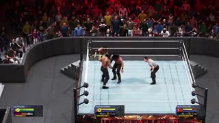 گیم پلی بازی 2k20 کشتی کج AJ stayles VS roman reigns VS seth rollins