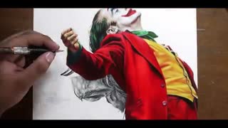 نقاشی جوکر با مداد رنگی