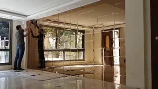 فیلم نصب آینه پازلی مربع و مستطیل نامنظم