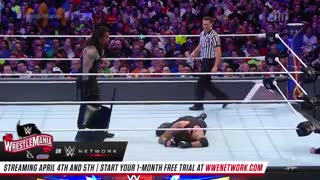 مسابقه ی کشتی کج رومن رینز و آندرتیکر در رسلمنیا33