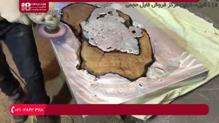 نحوه ساخت میز رزینی طرح براق آلمینیومی ( دوبله فارسی )