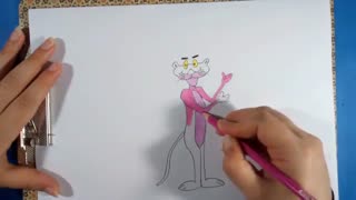 نقاشی پلنگ صورتی