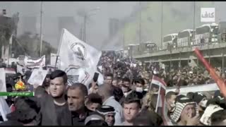 گرامیداشت مردم عراق از سردار شهید سلیمانی و ابو مهدی المهندس در بغداد - shahid solimani