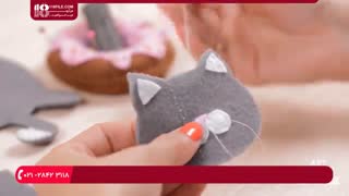آموزش دوخت زیر لیوانی نمدی به شکل گربه