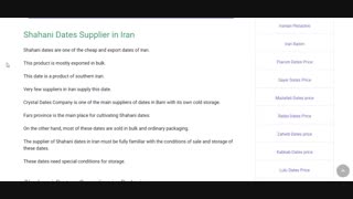 Shahani Dates Supplier Crystal Dates