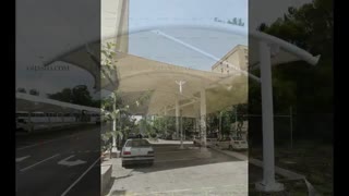سایبان چادری مدل هلالی- سقف پارکینگ نمایشگاه ماشین- سیستم چادری پارکینگ شهربازی