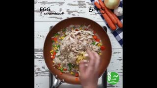 مرغ با برنج سرخ شده
