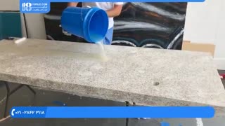 کف پوش سه بعدی  _ ساخت میز رزینی همراه با پوشش ورق طلا