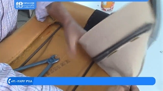 آموزش تودوزی خودرو _ نحوه اتصال روکش صندلی با سیم به صندلی