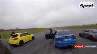 درگ مرسدس a45 s و بی ام و m2 cs و آلپاین a110s