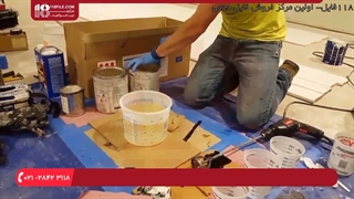 اجرای کفپوش اپوکسی _ ترکیب چند رنگدانه اپوکسی متالیک برای پوشش کف