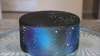 آموزش تزئین و دیزاین کیک قنادی با قلم ایربراش APT به سبک کهکشان