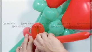 آموزش بادکنک آرایی دسته گل قلبی