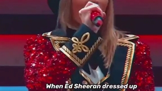 اد شیران با قیافه ای متفاوت در کنسرت تیلور سوئفت